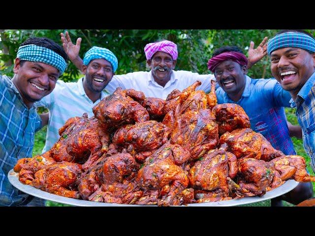 FULL CHICKEN ROAST | Whole Fried Chicken Recipe Cooking in village | Free Range Chicken Recipe