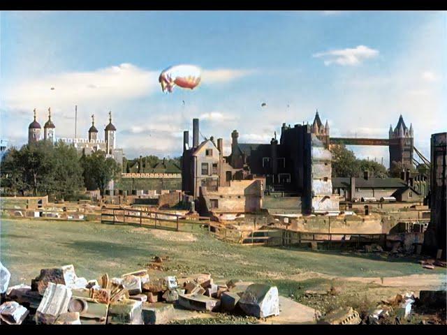 Extremely rare, spectacular film about London during WW-II in color [A.I. enhanced & colorized]