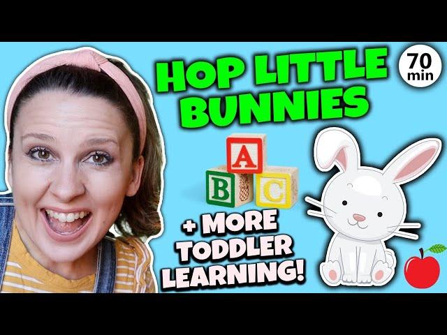 Hop Little Bunnies with Ms Rachel + More Nursery Rhymes & Kids Songs | Toddler Learning Video