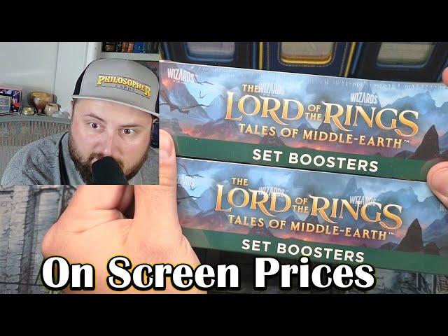 LOTR SET Box DOUBLE Opening - MTG - Lord of the rings with ON SCREEN PRICES