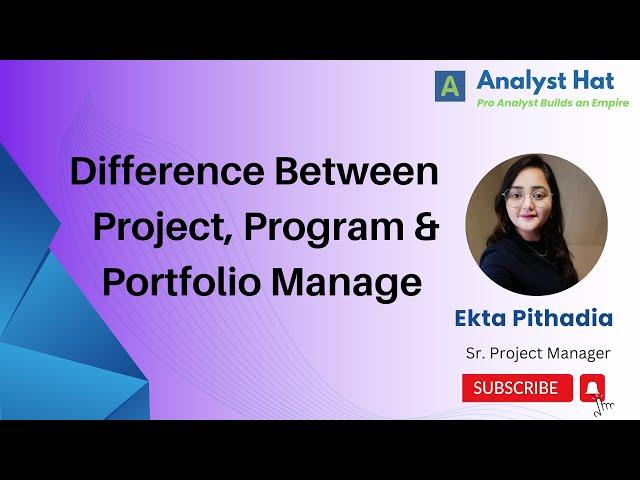 Project vs Program vs Portfolio Management | Difference | SDLC Project | BFSI Domain | PMP