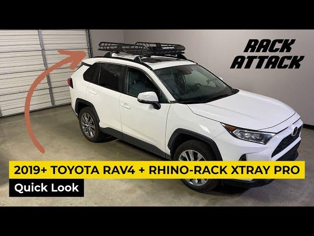 2019+ Toyota RAV4 with Rhino-Rack XTray PRO Roof Top Cargo Basket on Factory Bars