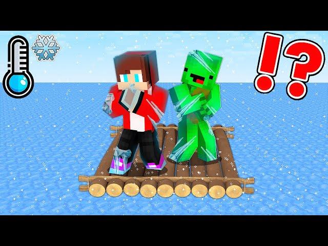 JJ And Mikey ICE RAFT SURVIVAL In Minecraft - Maizen