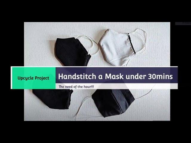 Upcycle Project #2 Hand sew face mask | 30 mins | Scrap fabric restyle | lockdown need | Stay Safe