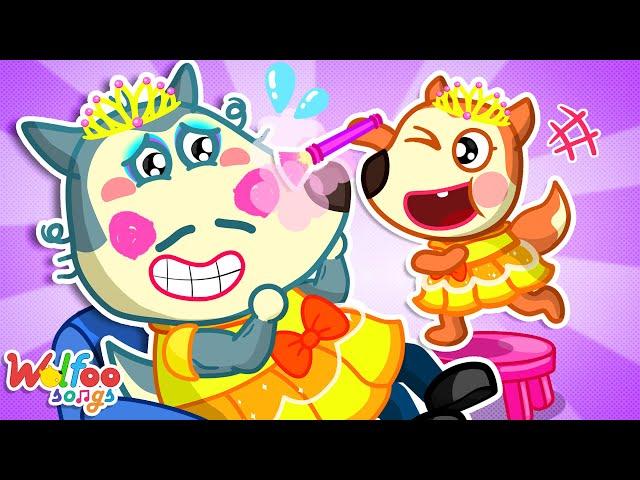 Daddy Princess Makeover - Daddy is My Hero Songs | Kids Songs & Nursery Rhymes @WolfooFamilySongs