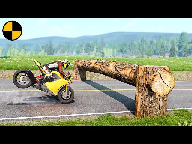 Cars vs Log Trap  BeamNG.Drive