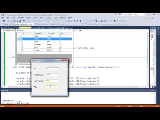 VB.NET - DataGridView Show Selected Row Data In Another Form Using Visual Basic .Net  [ + code ]