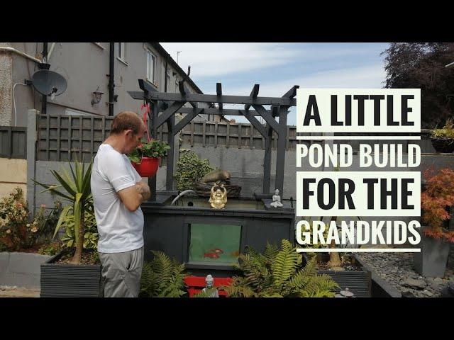 I built a pond for my grandkids #pondfish #koipond