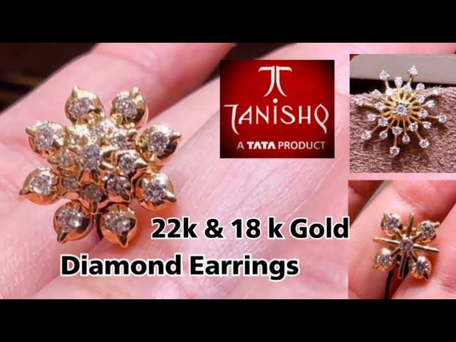 Tanishq Latest 22k Diamond Earrings with Price/Diamond Earrings/daily wear Diamond Earrings/Deeya