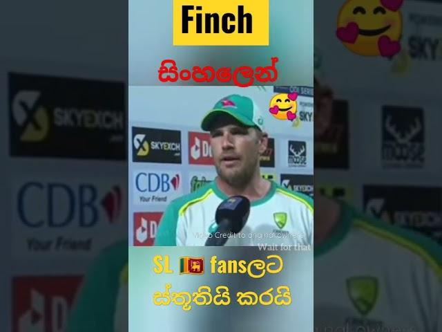 Aussie Captain Finch thanking SL  fans by using Sinhalese. #Aaron_finch#finch #finch_sinhala #odi