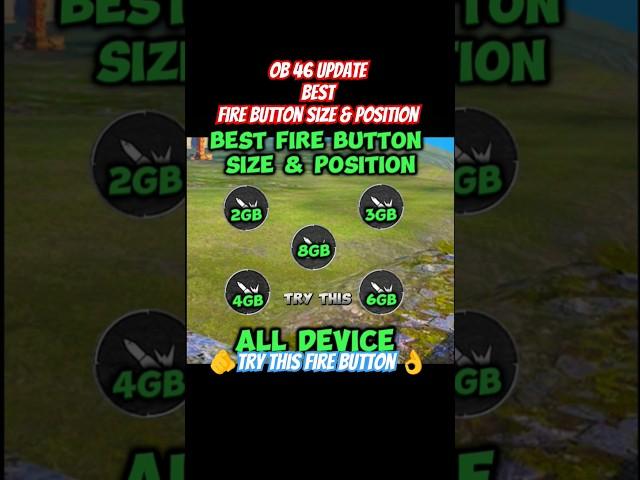 Best fire button size and position for headshot after update fire button size 2024#freefire #foryou