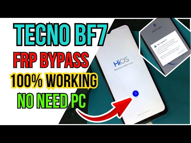 Tecno BF7 FRP Bypass |TECNO SPARK GO 2023 |Tecno Pop 7 Pro Google Account Bypass 100% working no PC