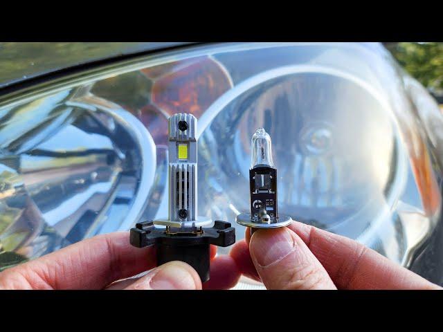 Acura RSX (2002-2006): H1 Low Beam Headlight LED Bulbs Install. Auxito GF H1 - 1:1 Size. No Adapter!