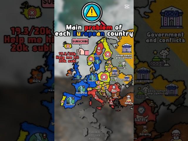 Main problem of each European country    #mapping