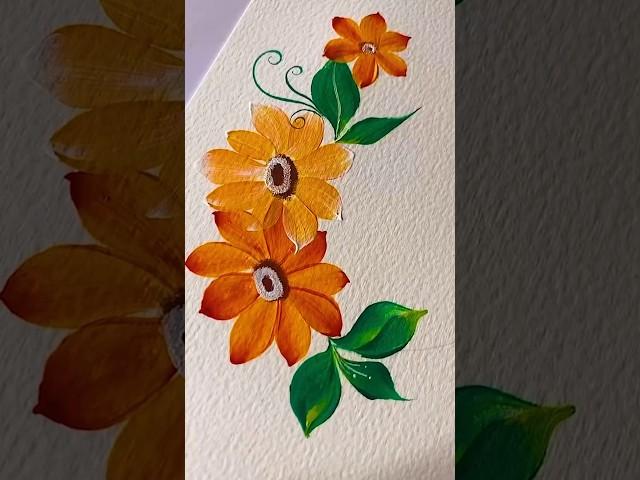 Basic colour combination flower painting tutorial for beginners #trending #painting #art