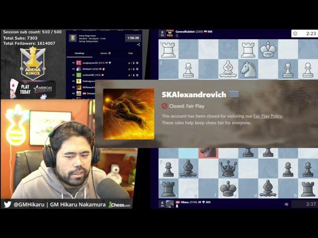 Hikaru faces a CHEATER in Arena Kings tournament and EXPOSES HIM