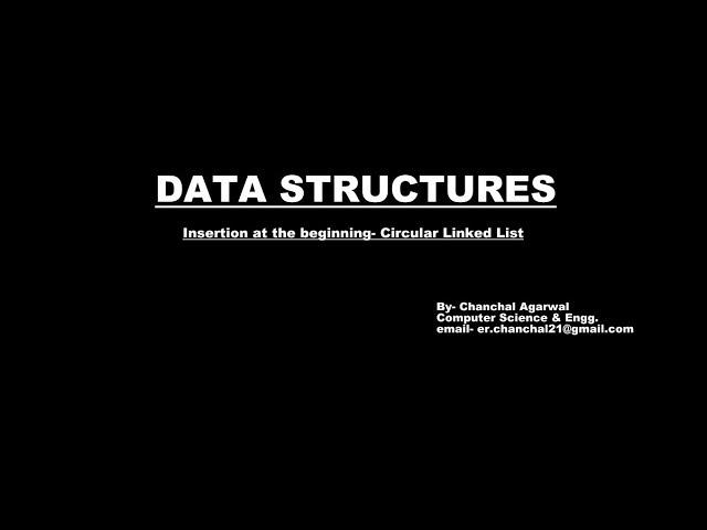 Insertion at the beginning-Circular Linked List- DATA STRUCTURES