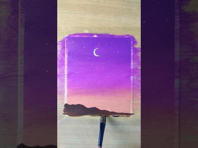 Acrylic Painting - Moonlight scenery painting #shorts