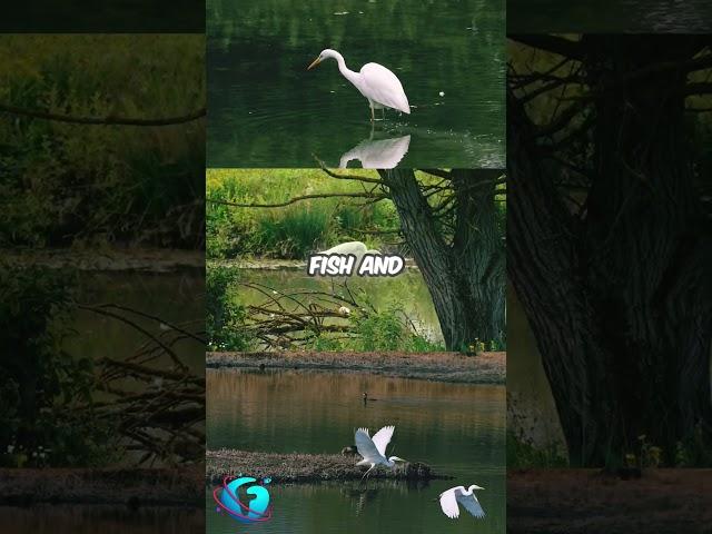 Shadow Hunting: The Egret’s Clever Fishing Technique #facts #animals #egret #youtubeshorts #shorts