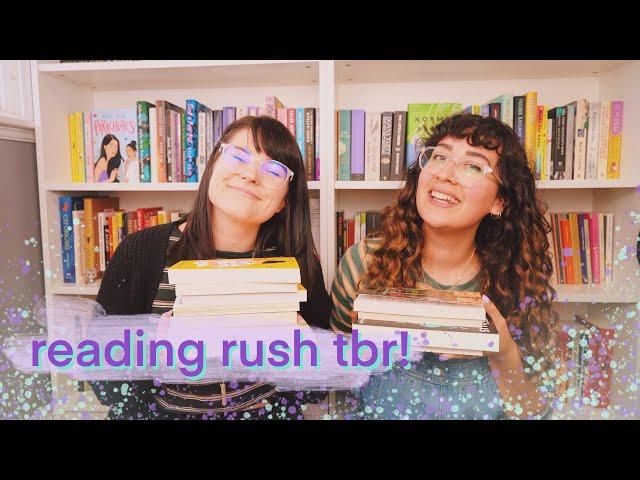 our overly ambitious reading rush tbr piles!!!