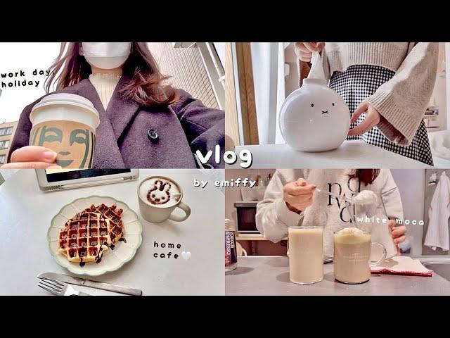 office worker's weekly vlog‍ enjoying stay home, work hard, homemade waffles, cooking