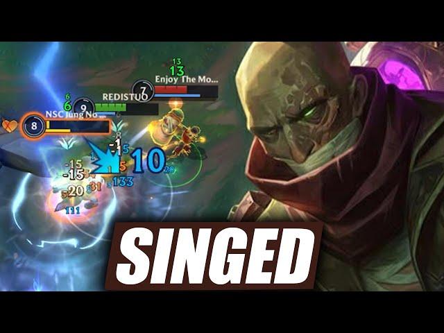 Wild Rift Singed Baron Lane Gameplay in Season 15