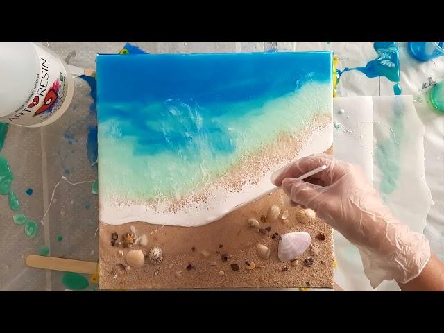 Ocean Resin With Real Sand And Shells Tutorial (Voice Over)