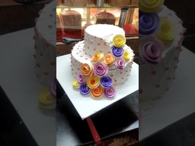 step cake Rose   cake part 1
