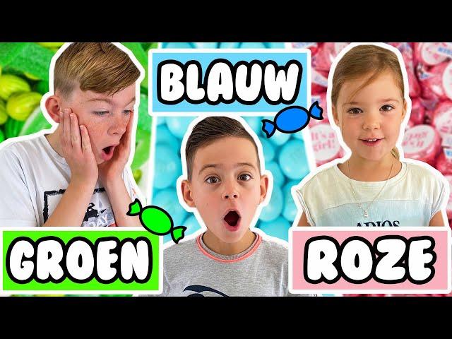 DE HELE DAG BLAUW SNOEP VS DE HELE DAG GROEN SNOEP !!  - De Bakkertjes #589