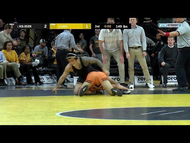 149 Pounds: #1 Matthew Kolodzik (Princeton) vs. #8 Pat Lugo (Iowa) | Big Ten Wrestling