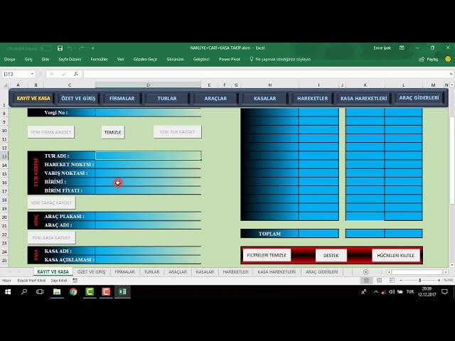 EXCEL NAKLİYE & CARİ TAKİP V1