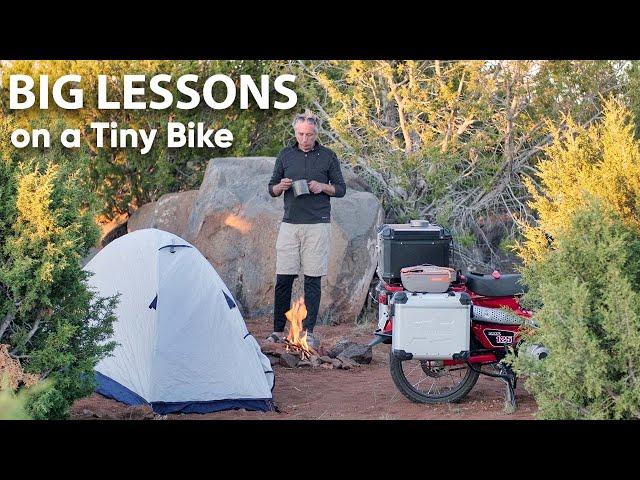 Motorcycle Travel on a Tiny Bike - Too Much Luggage, Camping and More Puncture Repair