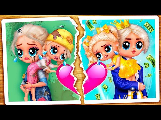 Broke and Rich Sister Save the Family! 32 LOL OMG DIYs