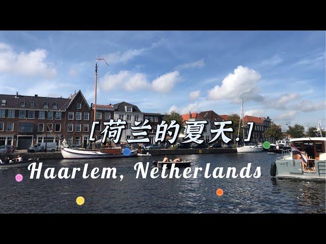 夏天的荷兰，哈勒姆古城！享受运河边的风景和凉风。Haarlem, Nederland, Summer Canals