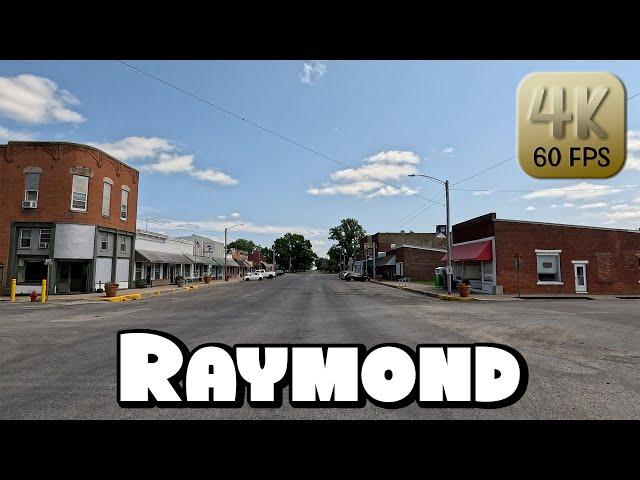 Driving Around Small Town Raymond, Illinois in 4k Video