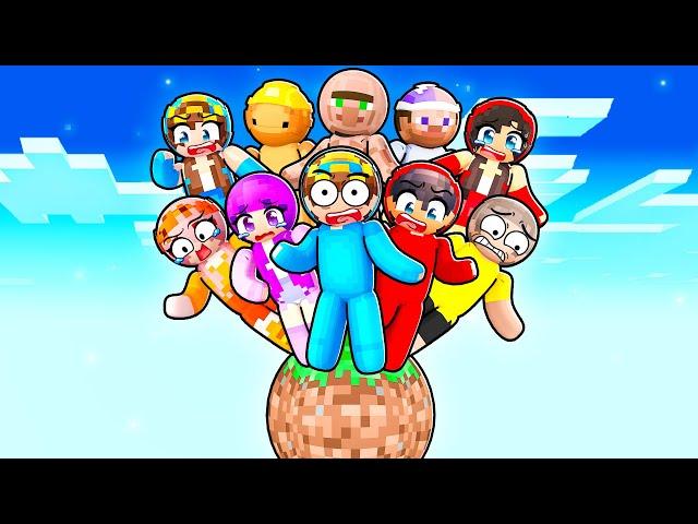 10 FRIENDS on ONE SPHERE BLOCK in Minecraft!