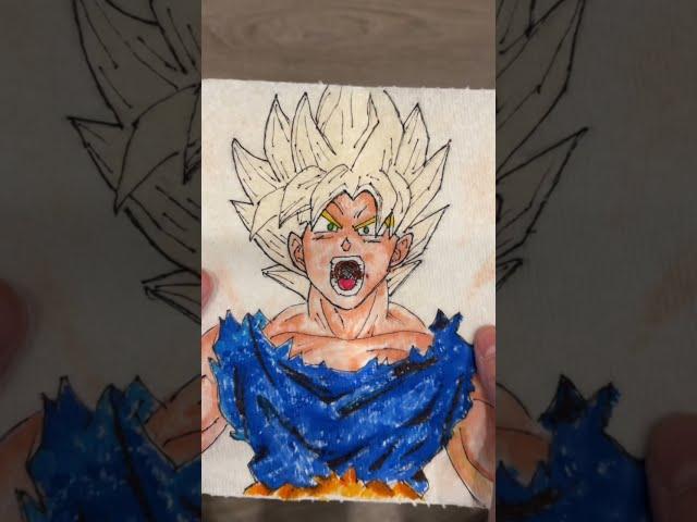 Goku Super Saiyan Drawing Magic Transformation #shorts