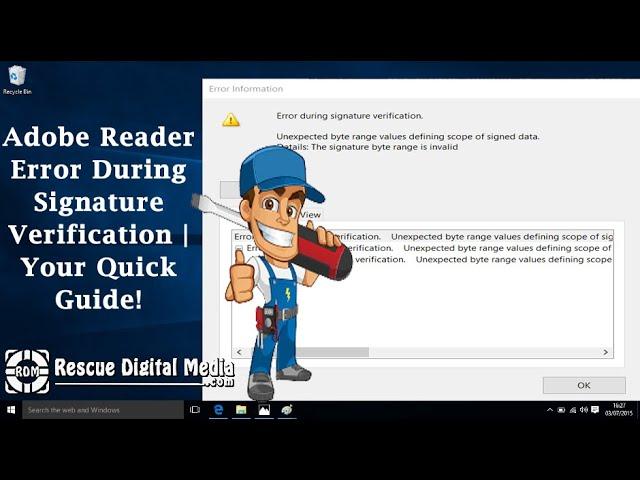 Adobe Reader Error During Signature Verification | Your Quick Guide! | Rescue Digital Media