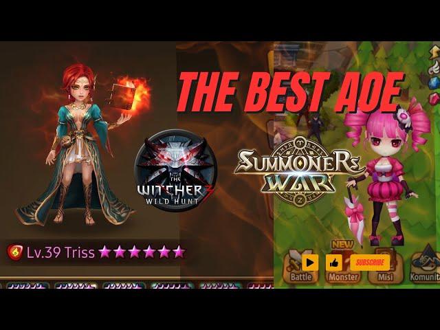 DAMAGE RUNE SKILL REVIEW - FIRE TRISS 30000 DMG++ SUMMONERS WAR SKY ARENA