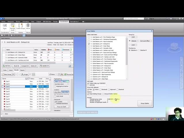 Navisworks: Automatic Categorization of Clash Detection