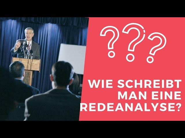 WIE SCHREIBT MAN EINE REDEANALYSE? I DEUTSCHSTUNDEONLINE