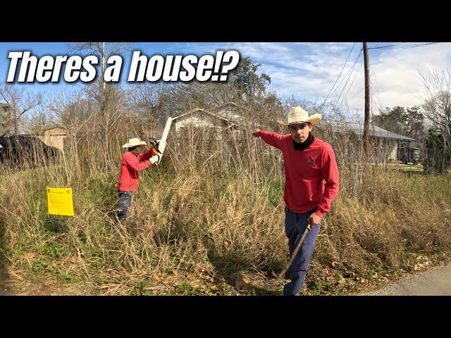 We Cleared An OVERGROWN Yard HIDING A Whole HOUSE! Epic Transformation