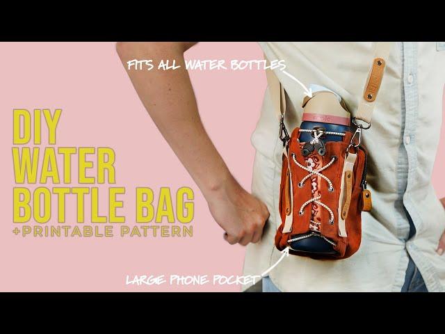 DIY Water Bottle Bag + PDF SEWING PATTERN (EASY SEWING PROJECT)(Step By Step Instructions)