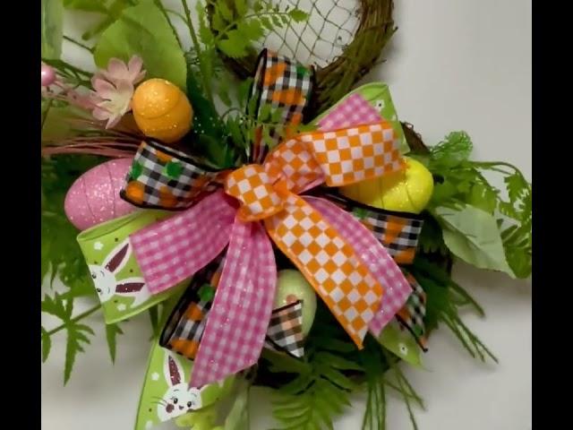 Easter Wreath,Front DoorWreath,Buffalo Plaid Bunny,Bunny Swag,Easter Bunny Wreath,Easter Decor