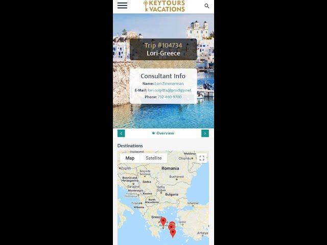 KeyPal, Travel management application Keytours Vacations - Personalized Travel Experiences