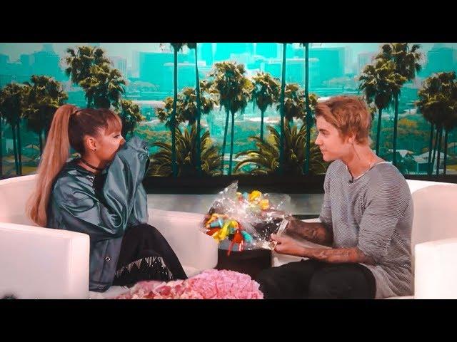 Justin Bieber Surprises Ariana Grande