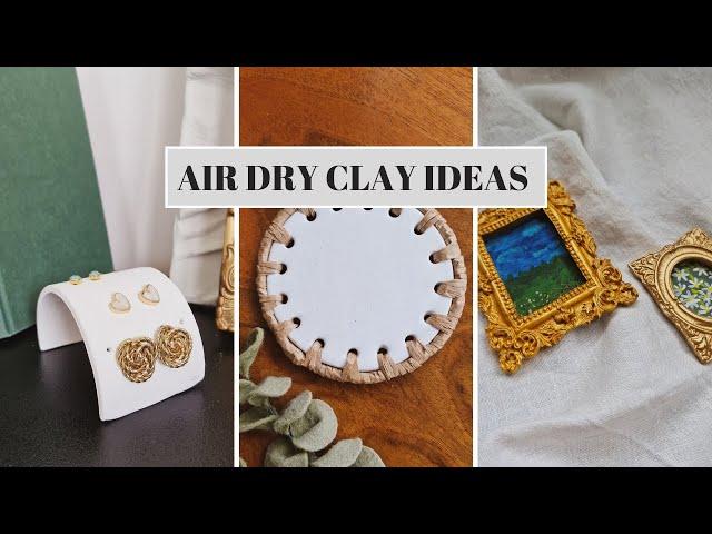 DIY Air Dry Clay Ideas | Coaster, Earrings Display, & Mini Painting Frames Tutorial