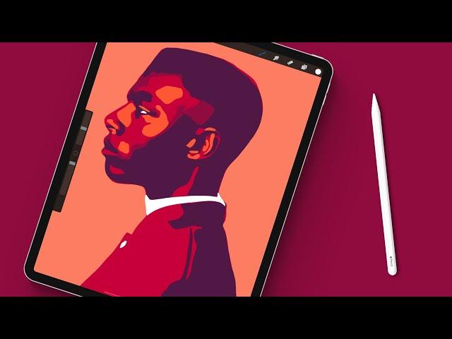 Drawing A Minimal Portrait In Procreate | iPad Pro