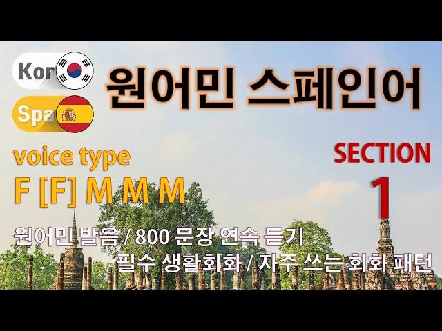 원어민 스페인어 / Type F [F] M M M [Section 1] 원어민 발음 / 짧고 쉬운 800문장 연속 듣기