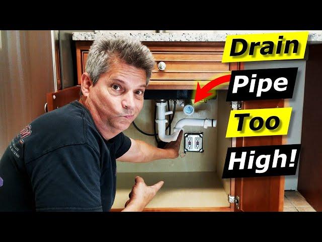 How to Fix Kitchen Sink Drain Pipe Too High For P-Trap